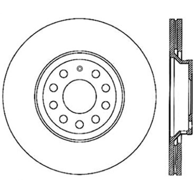 StopTech Power Slot 09 VW CC (Passat CC) / 06-09 Passat (ex Syncro) Right Rear CRYO-STOP Slotted Ro