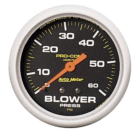 Autometer Blower Pressure w/ Memory 60PSI Liquid Filled Mechanical Boost Gauge