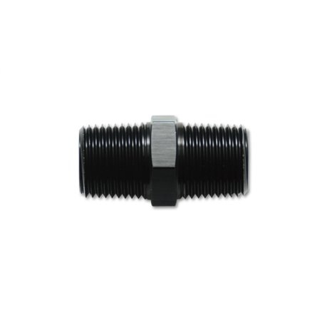 Vibrant 1/4in NPT x 1/4in NPT Straight Union Pipe Adapter Fitting - Aluminum