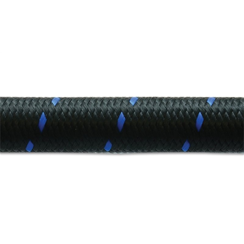 Vibrant -4 AN Two-Tone Black/Blue Nylon Braided Flex Hose (10 foot roll)