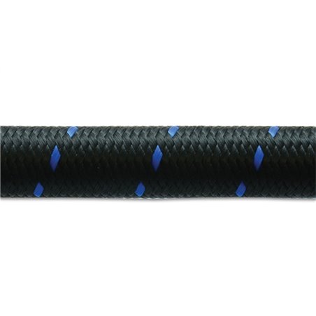 Vibrant -4 AN Two-Tone Black/Blue Nylon Braided Flex Hose (10 foot roll)