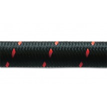 Vibrant -4 AN Two-Tone Black/Red Nylon Braided Flex Hose (20 foot roll)