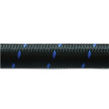 Vibrant -8 AN Two-Tone Black/Blue Nylon Braided Flex Hose (5 foot roll)