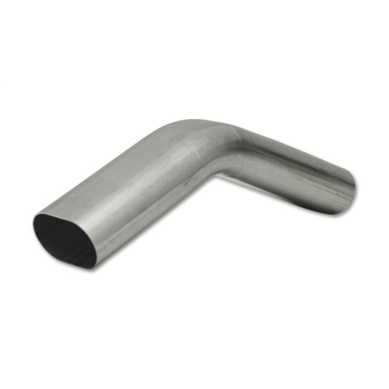 Vibrant 3in Oval (Nominal Size) T304 SS 45 deg VERTICAL Mandrel Bend 6in x 6in leg lengths