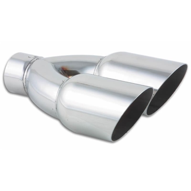 Vibrant Dual 3.5in Round SS Exhaust Tip (Single Wall Angle Cut)