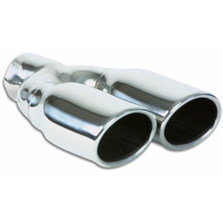 Vibrant Dual 3.25in x 2.75in Oval SS Exhaust Tip (Single Wall Angle Cut Rolled Edge)