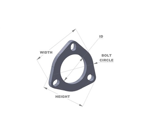 Vibrant 3-Bolt T304 SS Exhaust Flange (2.25in I.D.)