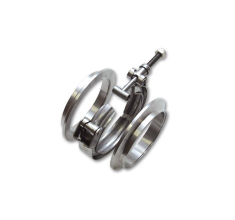 Vibrant T304 SS V-Band Flange Assembly for 2.375in O.D. Tubing (Incl 2 V-Band Flange & 1 V-Band)