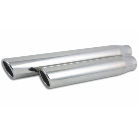 Vibrant 3in Round SS Truck/SUV Exh Tip (Single wall Angle Cut Rolled Edge) - 2.5in inlet 11in long