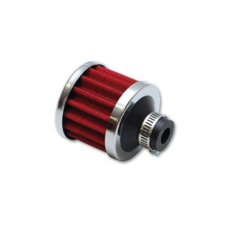 Vibrant Crankcase Breather Filter w/Chrome Cap 2 1/8in 55mm Cone ODx2 5/8in 68mm Tallx3/4in 19mm ID