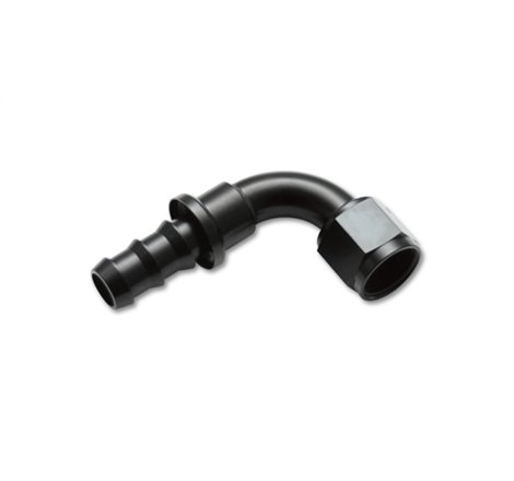 Vibrant -10AN Push-On 90 Deg Hose End Fitting - Aluminum