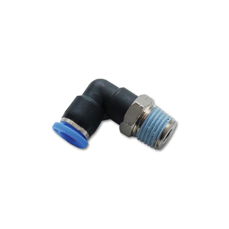 Vibrant Male Elbow Pneumatic Vacuum Fitting (1/2in NPT Thread) - for use with 1/4in (6mm) OD tubing