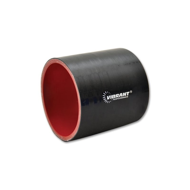 Vibrant 4 Ply Reinforced Silicone Straight Hose Coupling - 1in I.D. x 3in long (BLACK)