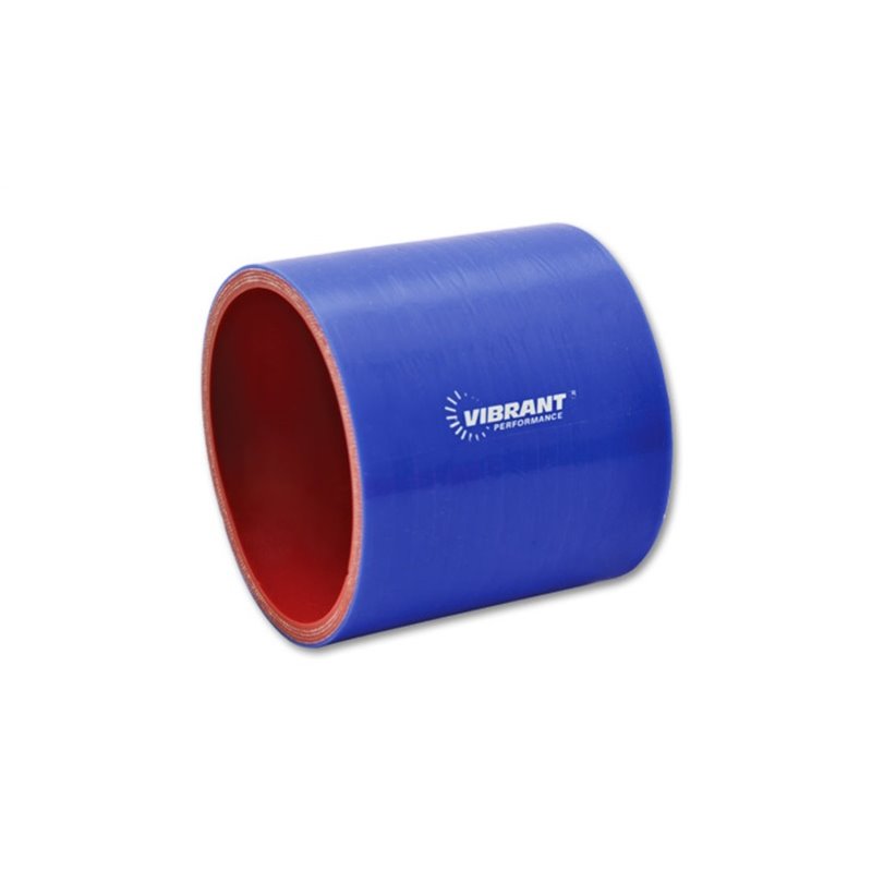 Vibrant 4 Ply Reinforced Silicone Straight Hose Coupling - 3.5in I.D. x 3in long (BLUE)