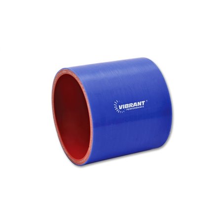 Vibrant 4 Ply Reinforced Silicone Straight Hose Coupling - 3.5in I.D. x 3in long (BLUE)