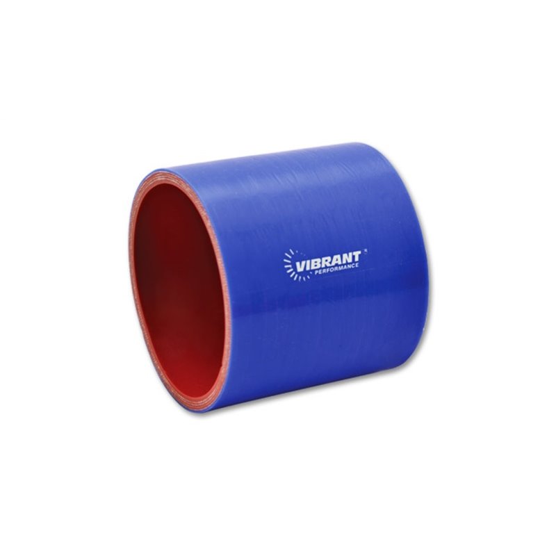 Vibrant 4 Ply Reinforced Silicone Straight Hose Coupling - 4in I.D. x 3in long (BLUE)