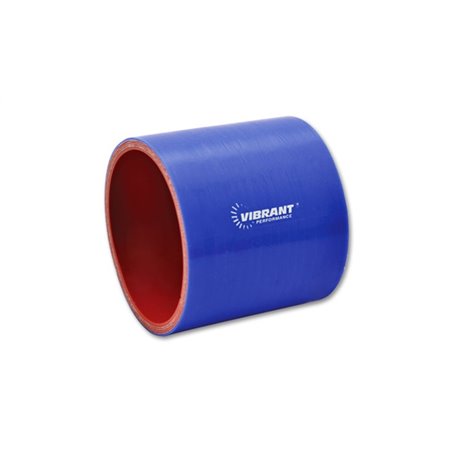 Vibrant 4 Ply Reinforced Silicone Straight Hose Coupling - 4in I.D. x 3in long (BLUE)