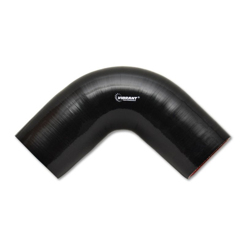 Vibrant 4 Ply Reinforced Silicone Elbow Connector - 2in I.D. - 90 deg. Elbow (BLACK)