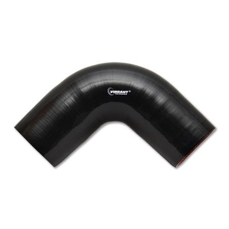 Vibrant 4 Ply Reinforced Silicone Elbow Connector - 2in I.D. - 90 deg. Elbow (BLACK)