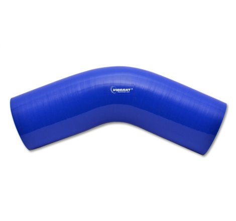 Vibrant 4 Ply Reinforced Silicone Elbow Connector - 3in I.D. - 45 deg. Elbow (BLUE)