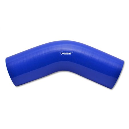 Vibrant 4 Ply Reinforced Silicone Elbow Connector - 3in I.D. - 45 deg. Elbow (BLUE)