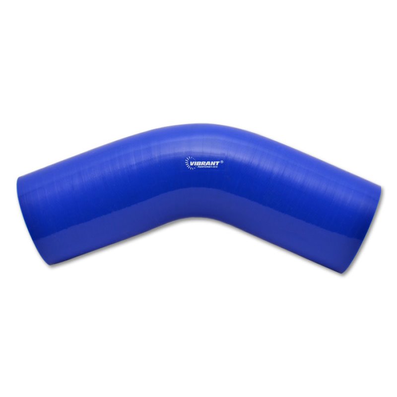 Vibrant 4 Ply Reinforced Silicone Elbow Connector - 4.5in I.D. - 45 deg. Elbow (BLUE)