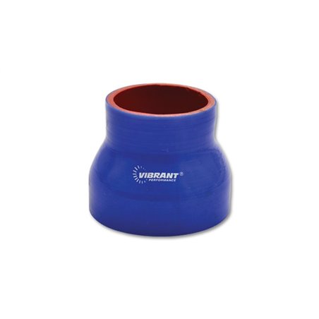 Vibrant 4 Ply Reinforced Silicone Transition Connector - 2in I.D. x 2.5in I.D. x 3in long (BLUE)