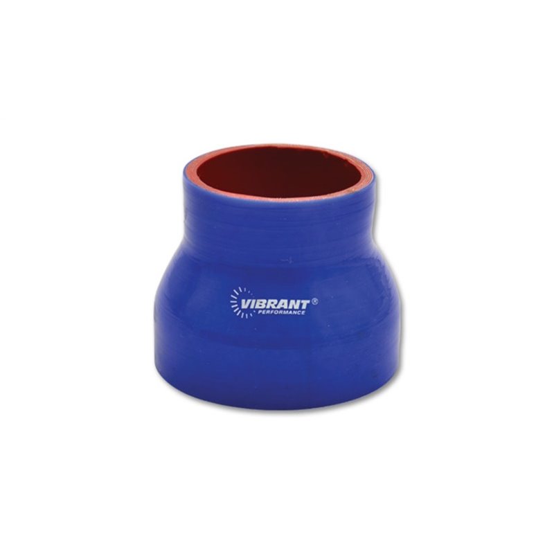 Vibrant 4 Ply Reinforced Silicone Transition Connector - 2.5in I.D. x 3in I.D. x 3in long (BLUE)