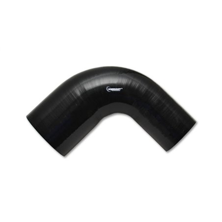 Vibrant 4 Ply Reinforced Silicone 90 degree Transition Elbow 2in I.D. x 2.5in I.D. 90 deg. Elbow BLK