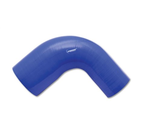 Vibrant 4 Ply Reinforced Silicone 90 degree Transition Elbow - 2.5in I.D. x 3in I.D. (BLUE)