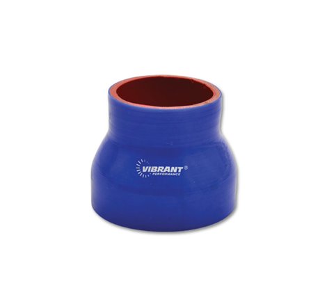 Vibrant 4 Ply Reinforced Silicone Transition Connector - 3.25in I.D. x 3.5in I.D. x 3in long (BLUE)