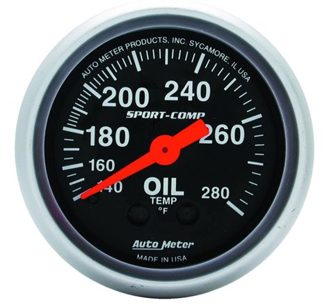 Autometer Sport-Comp 52.4mm 140-280 Deg F Mech Oil Temp Gauge