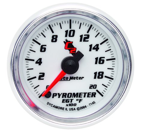 Autometer C2 52mm 2000 Deg F Electronic EGT Pyrometer Gauge