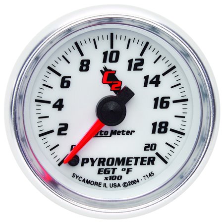 Autometer C2 52mm 2000 Deg F Electronic EGT Pyrometer Gauge