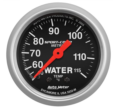 Autometer Sport 2in Water Temp Metric , 50-115 deg. C / Mech