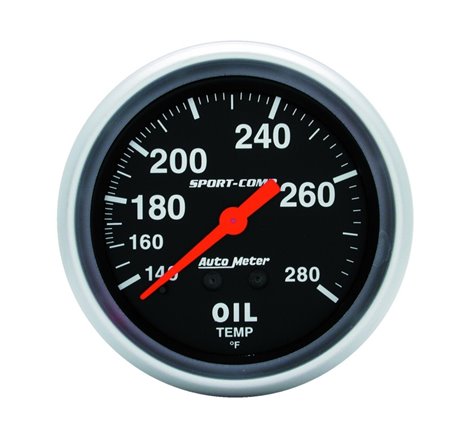 Autometer Sport-Comp 66.7mm 140-280 Degree F PSI Mechanical Oil Temperature Gauge