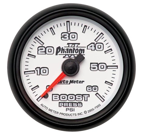 Autometer Phantom II 52.4mm Mechanical 0-60 PSI Boost Gauge