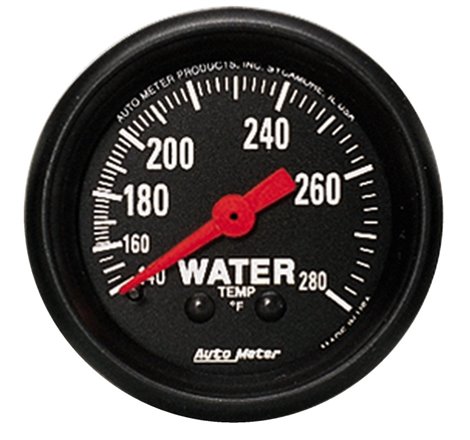 Autometer Z Series 2 1/6inch 140-280 Degree F Mechanical Water Temperature Gauge