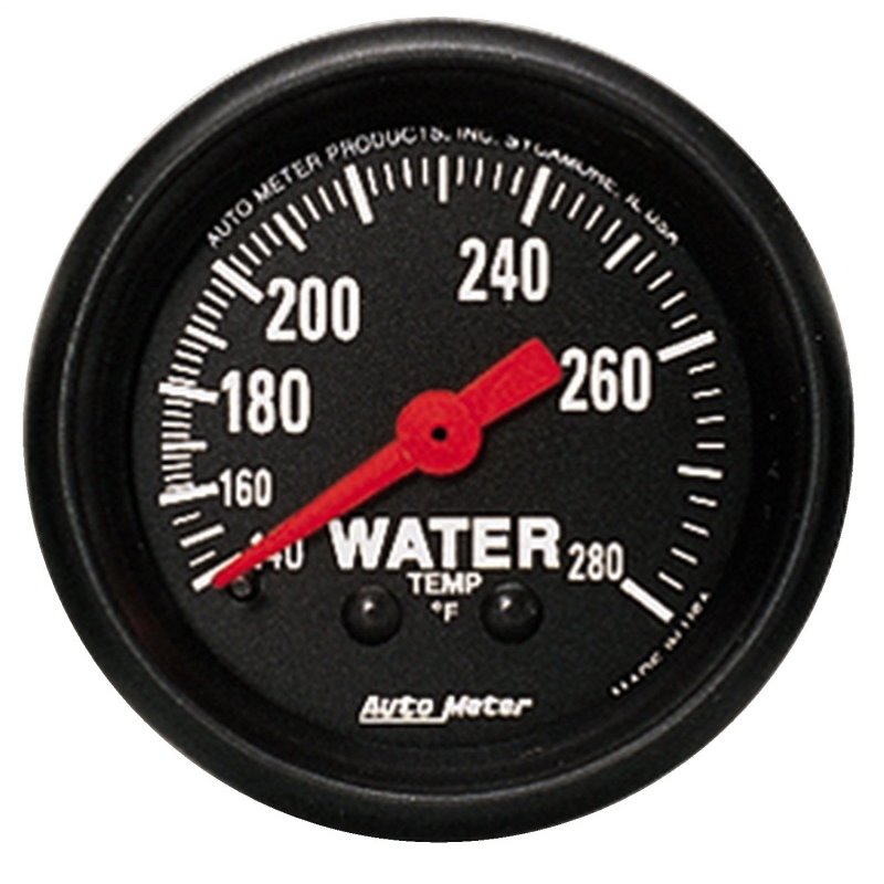 Autometer Z Series 2 1/6inch 140-280 Degree F Mechanical Water Temperature Gauge