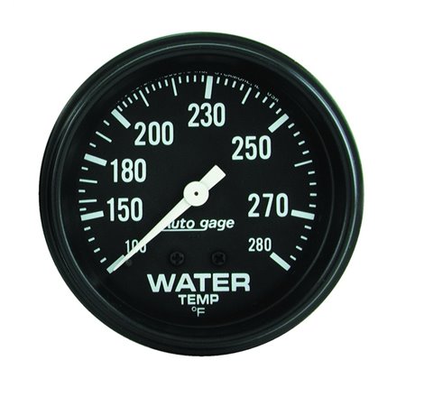 Autometer AutoGage 2 5/8in Mechanical 100-280 Deg Water Temp Gauge - Black