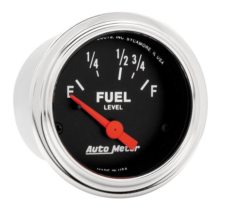 Autometer Traditional Chrome 52mm Short Sweep Electrical Fuel Level Gauge