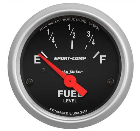 Autometer Sport Comp 52mm Short Sweep Electronic Fuel Level Gauge