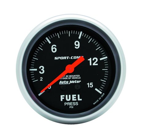 Autometer Sport-Comp 2 5/8in 0-15 PSI Mechanical Fuel Pressure Gauge