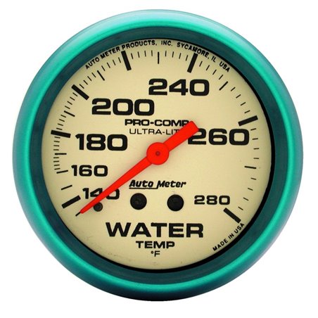 Autometer Ultra-Nite 66.7mm 140-280 Deg F Mechanical Water Temp Gauge