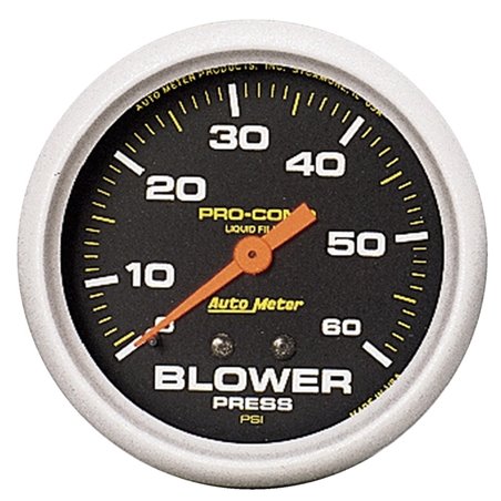 Autometer Pro-Comp 2 5/8in 0-60 PSI Liquid Filled Mech Blower Pressure Gauge