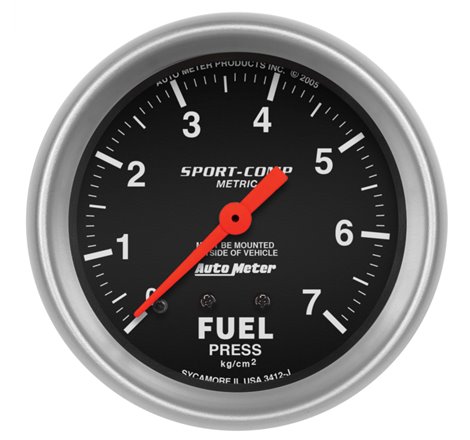 Autometer Sport-Comp 2 5/8in 0-7 Kg/Cm2 Mechanical Fuel Pressure Gauge