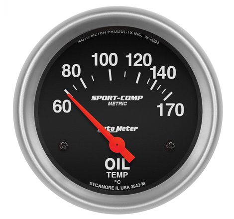 Autometer Sport-Comp 66.7mm 60-170 Deg C Short Sweep Electronic Oil Temperature Gauge