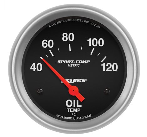 Autometer Sport-Comp 66.7mm 40-120 Deg C Short Sweep Electronic Oil Temperature Gauge