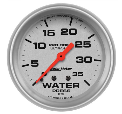 Autometer 66.7mm 35 PSI Mechanical Water Pressure Gauge