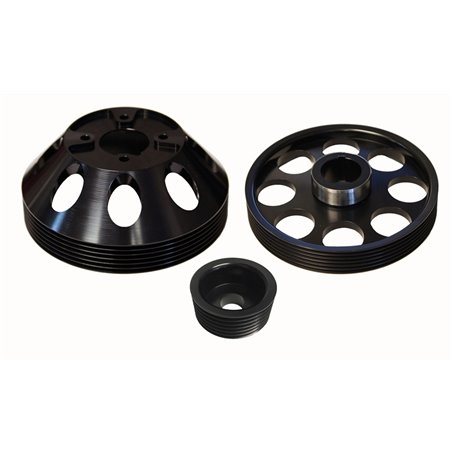 Torque Solution Lightweight WP/Crank/Alt Pulley Combo (Black): Hyundai Genesis Coupe 3.8 2010+